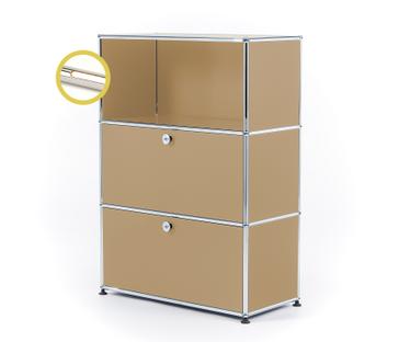 USM Haller E Highboard M mit Fachbeleuchtung USM beige|Warmweiß