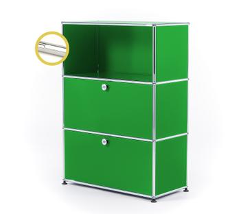 USM Haller E Highboard M mit Fachbeleuchtung USM grün|Kaltweiß