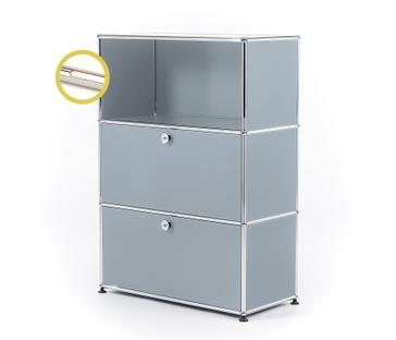 USM Haller E Highboard M mit Fachbeleuchtung USM mattsilber|Warmweiß