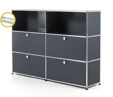 USM Haller E Highboard L mit Fachbeleuchtung Anthrazitgrau RAL 7016|Kaltweiß