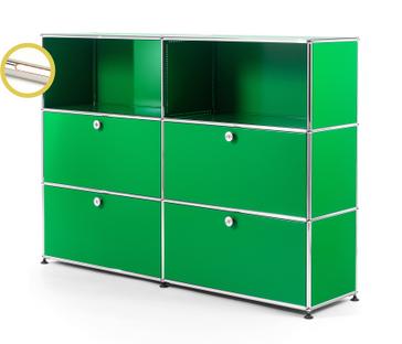 USM Haller E Highboard L mit Fachbeleuchtung USM grün|Warmweiß