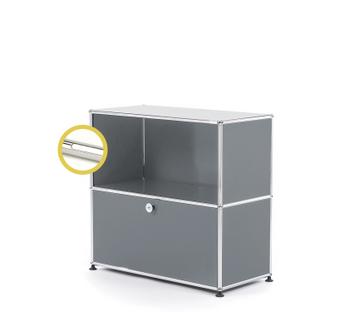 USM Haller E Sideboard M mit Fachbeleuchtung Mittelgrau RAL 7005|Kaltweiß