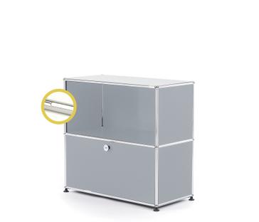 USM Haller E Sideboard M mit Fachbeleuchtung USM mattsilber|Kaltweiß