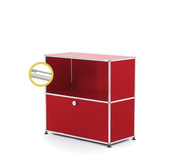 USM Haller E Sideboard M mit Fachbeleuchtung USM rubinrot|Kaltweiß