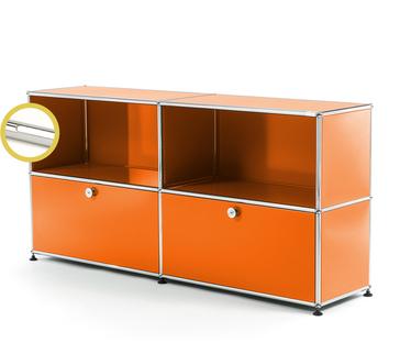 USM Haller E Sideboard L mit Fachbeleuchtung Reinorange RAL 2004|Kaltweiß