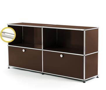 USM Haller E Sideboard L mit Fachbeleuchtung USM braun|Kaltweiß