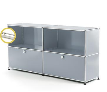 USM Haller E Sideboard L mit Fachbeleuchtung USM mattsilber|Kaltweiß