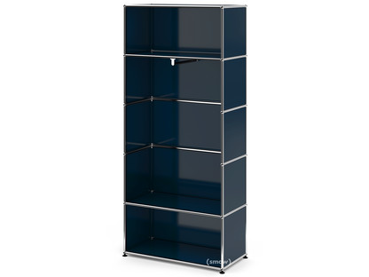 USM Haller Garderobe M mit Kleiderstange Typ I Stahlblau RAL 5011