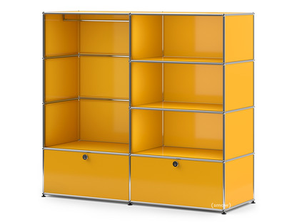 USM Haller Garderobe L mit Kleiderstange Goldgelb RAL 1004