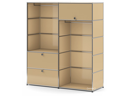 USM Haller Garderobe L mit 2 Kleiderstangen USM beige