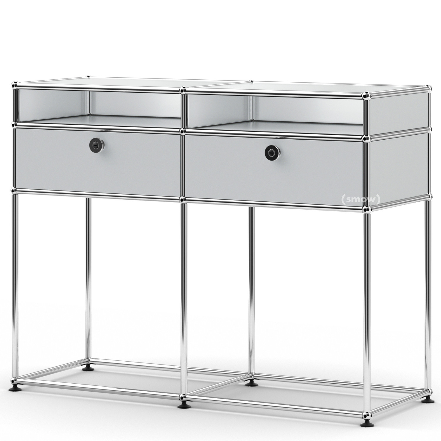 USM Haller Konsolentisch, USM mattsilber von Fritz Haller & Paul ... USM Haller Konsolentisch, USM mattsilber von Fritz Haller & Paul ...
