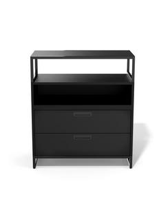 M1 Sideboard Variante 2 (H 90 x B 80 cm) - 2 Schubfächer|Schwarz