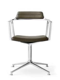 Swivel Chair Leder Bosco grün|Poliert