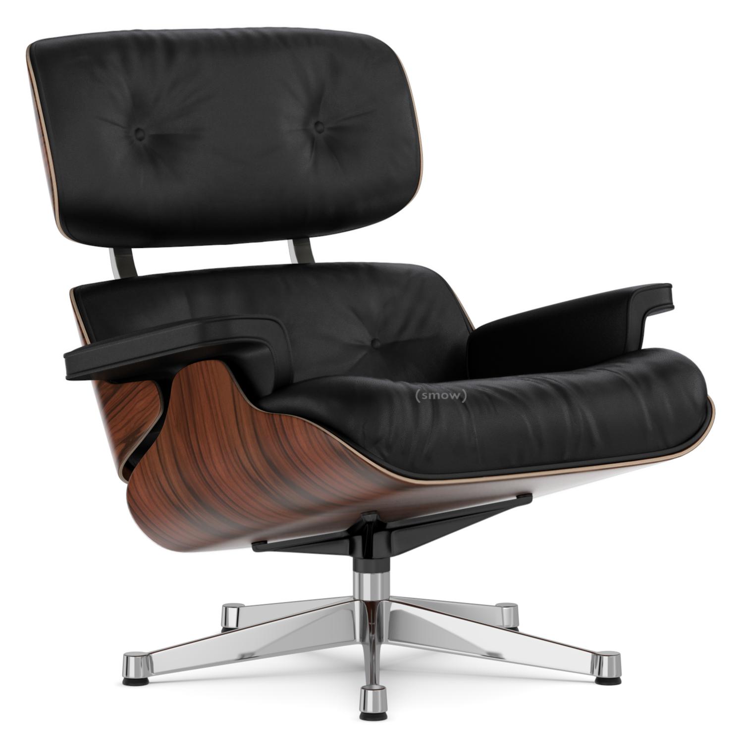 Vitra Lounge Chair Santos Palisander Nero 84 Cm Originalhohe 1956 Aluminium Verchromt