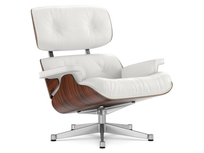 Lounge Chair Santos Palisander|Leder Premium F snow|84 cm - Originalhöhe 1956|Aluminium poliert