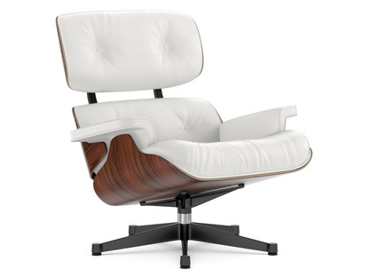 Lounge Chair Santos Palisander|Leder Premium F snow|89 cm|Aluminium poliert, Seiten schwarz