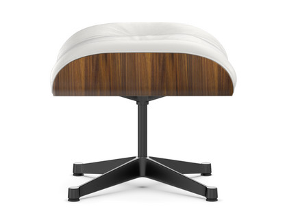 Lounge Chair Ottoman Nussbaum schwarz pigmentiert|Leder Premium F snow|Aluminium poliert, Seiten schwarz