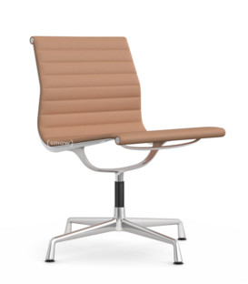 Aluminium Chair EA 105 Poliert|Hopsak|Cognac / elfenbein
