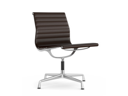 Aluminium Chair EA 105 Poliert|Leder Premium F|Kastanie