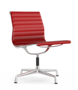 Aluminium Chair EA 105 Poliert|Leder (Standard)|Rot