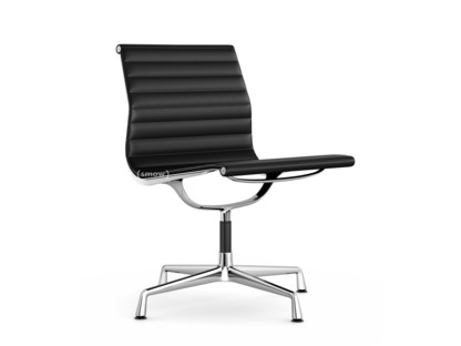 Aluminium Chair EA 105 Verchromt|Leder Premium F|Nero