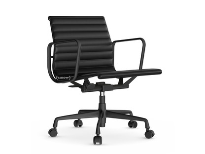 Aluminium Chair EA 117 Aluminium tiefschwarz pulverbeschichtet|Leder (Standard)|Nero