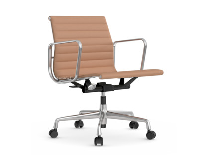 Aluminium Chair EA 117 Poliert|Hopsak|Cognac / elfenbein
