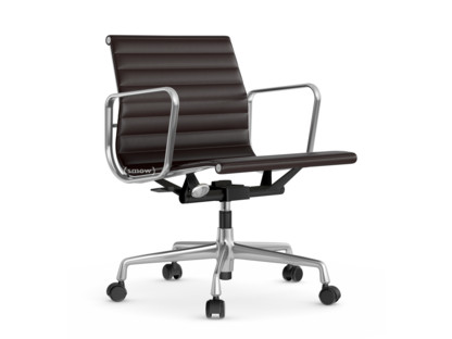 Aluminium Chair EA 117 Poliert|Leder (Standard)|Chocolate