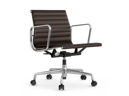 Aluminium Chair EA 117 Poliert|Leder (Standard)|Kastanie