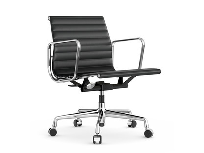 Aluminium Chair EA 117 Verchromt|Leder Premium F|Asphalt