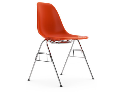 Eames Plastic Side Chair RE DSS Rot (poppy red)|Ohne Polsterung|Ohne Polsterung|Ohne Reihenverbindung (DSS-N)