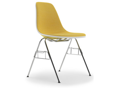 Eames Plastic Side Chair RE DSS Citron|Mit Vollpolsterung|Yellow / elfenbein|Mit Reihenverbindung (DSS)