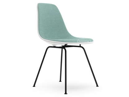 Eames Plastic Side Chair RE DSX Weiß|Mit Vollpolsterung|Eisblau / elfenbein|Standardhöhe - 43 cm|Beschichtet basic dark