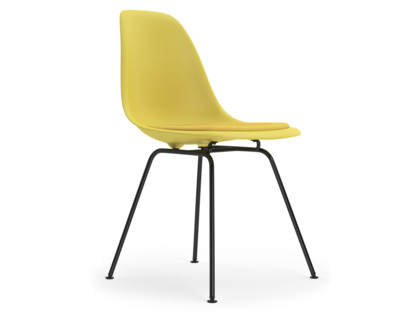 Eames Plastic Side Chair RE DSX Citron|Mit Sitzpolster|Yellow / elfenbein|Standardhöhe - 43 cm|Beschichtet basic dark