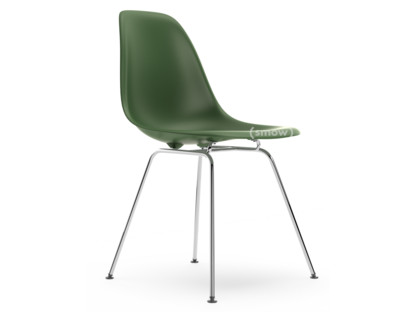 Eames Plastic Side Chair RE DSX Forest|Ohne Polsterung|Ohne Polsterung|Standardhöhe - 43 cm|Verchromt
