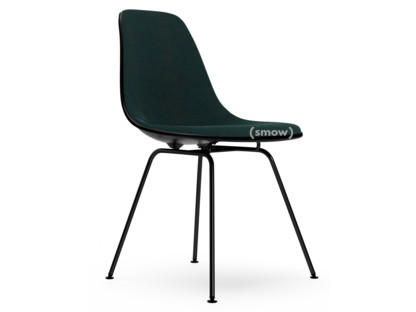 Eames Plastic Side Chair RE DSX Tiefschwarz|Mit Vollpolsterung|Petrol / moorbraun|Standardhöhe - 43 cm|Beschichtet basic dark