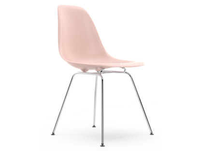 Eames Plastic Side Chair RE DSX Zartrosé|Ohne Polsterung|Ohne Polsterung|Standardhöhe - 43 cm|Verchromt