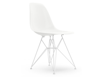 Eames Plastic Side Chair RE DSR Weiß|Ohne Polsterung|Ohne Polsterung|Standardhöhe - 43 cm|Beschichtet weiß
