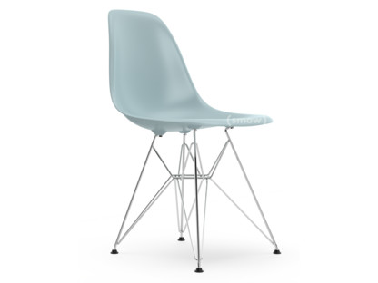 Eames Plastic Side Chair RE DSR Eisgrau|Ohne Polsterung|Ohne Polsterung|Standardhöhe - 43 cm|Verchromt