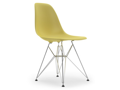 Eames Plastic Side Chair RE DSR Citron|Ohne Polsterung|Ohne Polsterung|Standardhöhe - 43 cm|Verchromt