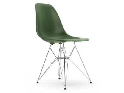 Eames Plastic Side Chair RE DSR Forest|Ohne Polsterung|Ohne Polsterung|Standardhöhe - 43 cm|Verchromt