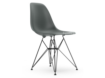 Eames Plastic Side Chair RE DSR Granitgrau|Ohne Polsterung|Ohne Polsterung|Standardhöhe - 43 cm|Beschichtet basic dark
