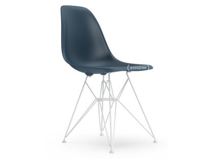 Eames Plastic Side Chair RE DSR Meerblau|Ohne Polsterung|Ohne Polsterung|Standardhöhe - 43 cm|Beschichtet weiß