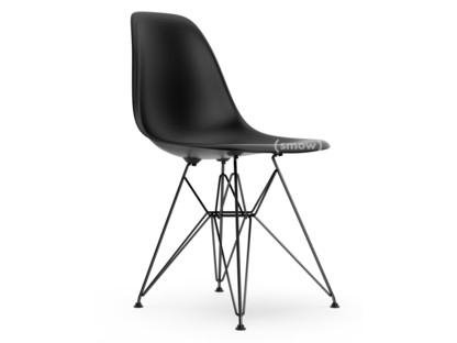 Eames Plastic Side Chair RE DSR Tiefschwarz|Ohne Polsterung|Ohne Polsterung|Standardhöhe - 43 cm|Beschichtet basic dark