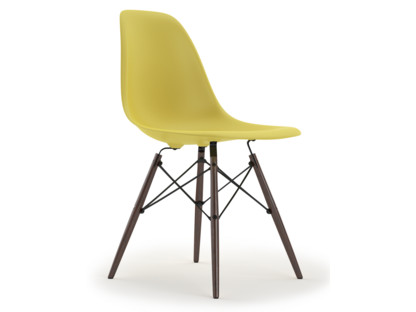 Eames Plastic Side Chair RE DSW Citron|Ohne Polsterung|Ohne Polsterung|Standardhöhe - 43 cm|Ahorn dunkel
