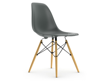 Eames Plastic Side Chair RE DSW Granitgrau|Ohne Polsterung|Ohne Polsterung|Standardhöhe - 43 cm|Esche honigfarben