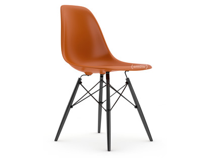Eames Plastic Side Chair RE DSW Rostorange|Ohne Polsterung|Ohne Polsterung|Standardhöhe - 43 cm|Ahorn schwarz