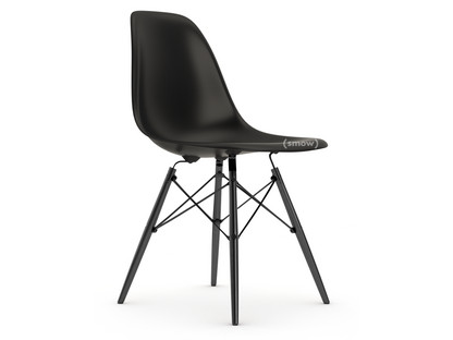 Eames Plastic Side Chair RE DSW Tiefschwarz|Ohne Polsterung|Ohne Polsterung|Standardhöhe - 43 cm|Ahorn schwarz