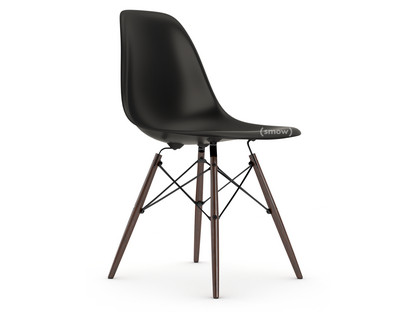 Eames Plastic Side Chair RE DSW Tiefschwarz|Ohne Polsterung|Ohne Polsterung|Standardhöhe - 43 cm|Ahorn dunkel