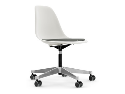 Eames Plastic Side Chair RE PSCC Weiß|Mit Sitzpolster|Nero / elfenbein